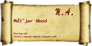 Májer Abod névjegykártya